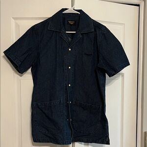 Seager Dark Denim Short Sleeve Button Shirt Jacket